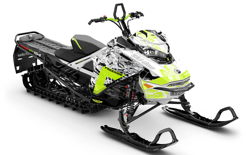 Sidestep White Manta Ski-Doo REV Gen4 Freeride Premium Coverage Sled Wrap