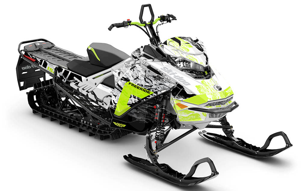 Sidestep White Manta Ski-Doo REV Gen4 Freeride Full Coverage Sled Wrap