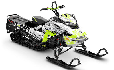 Sidestep White Manta Ski-Doo REV Gen4 Freeride Partial Coverage Sled Wrap