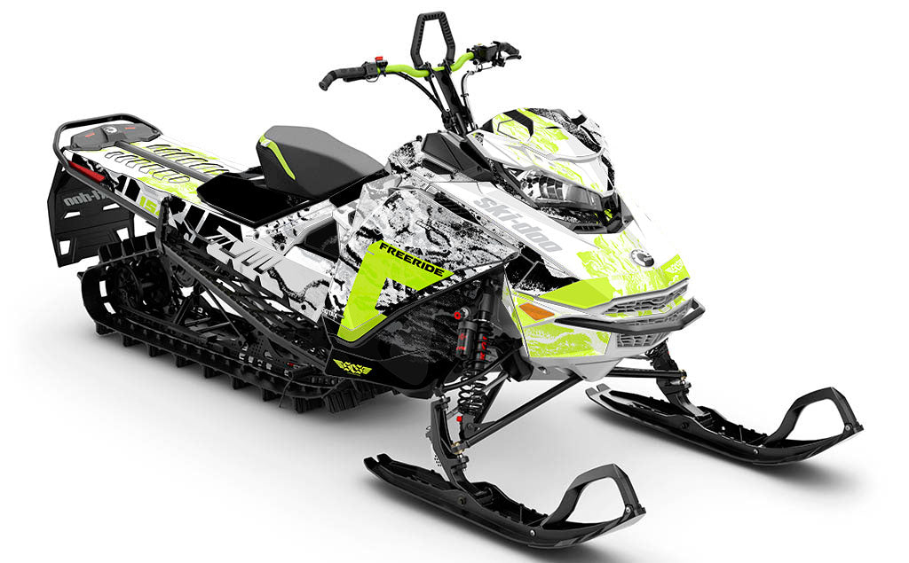 Sidestep White Manta Ski-Doo REV Gen4 Freeride Less Coverage Sled Wrap