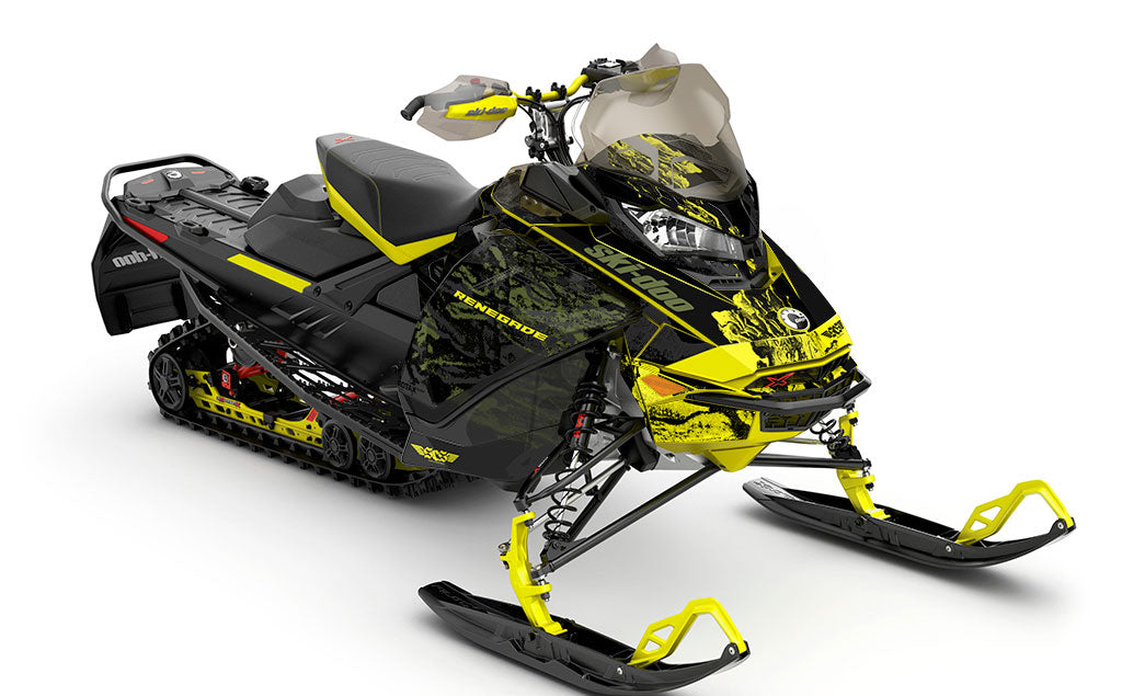 Sidestep Black Yellow Ski-Doo REV Gen4 Renegade Premium Coverage Sled Wrap