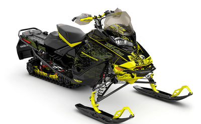 Sidestep Black Yellow Ski-Doo REV Gen4 Renegade Full Coverage Sled Wrap