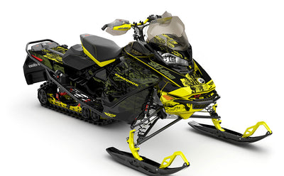 Sidestep Black Yellow Ski-Doo REV Gen4 Renegade Less Coverage Sled Wrap