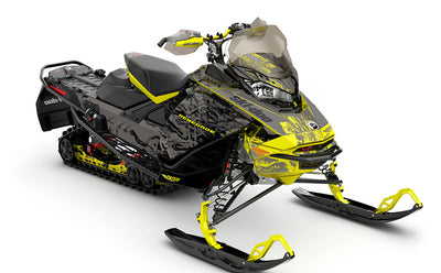 Sidestep Grey Yellow Ski-Doo REV Gen4 Renegade Less Coverage Sled Wrap