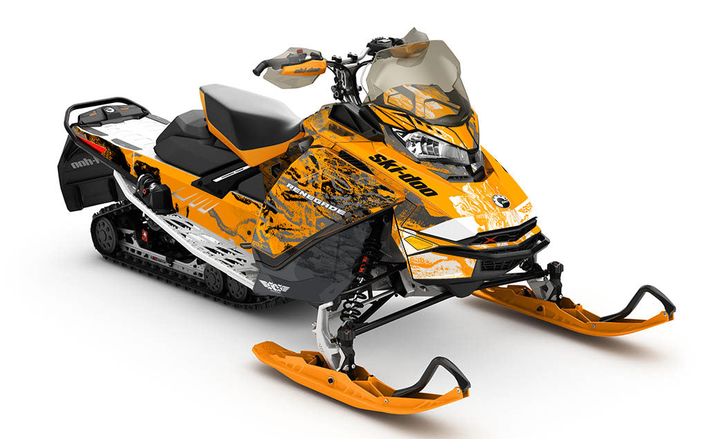 Sidestep Orange White Ski-Doo REV Gen4 Renegade Full Coverage Sled Wrap