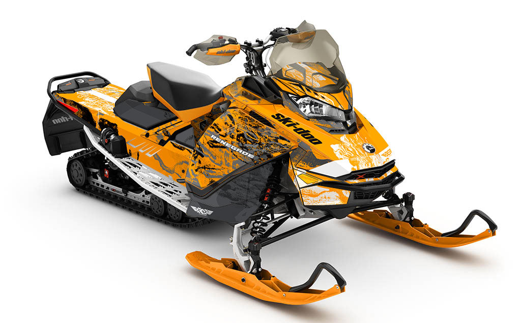 Sidestep Orange White Ski-Doo REV Gen4 Renegade Less Coverage Sled Wrap