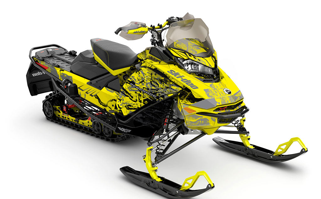 Sidestep Yellow Black Ski-Doo REV Gen4 Renegade Partial Coverage Sled Wrap