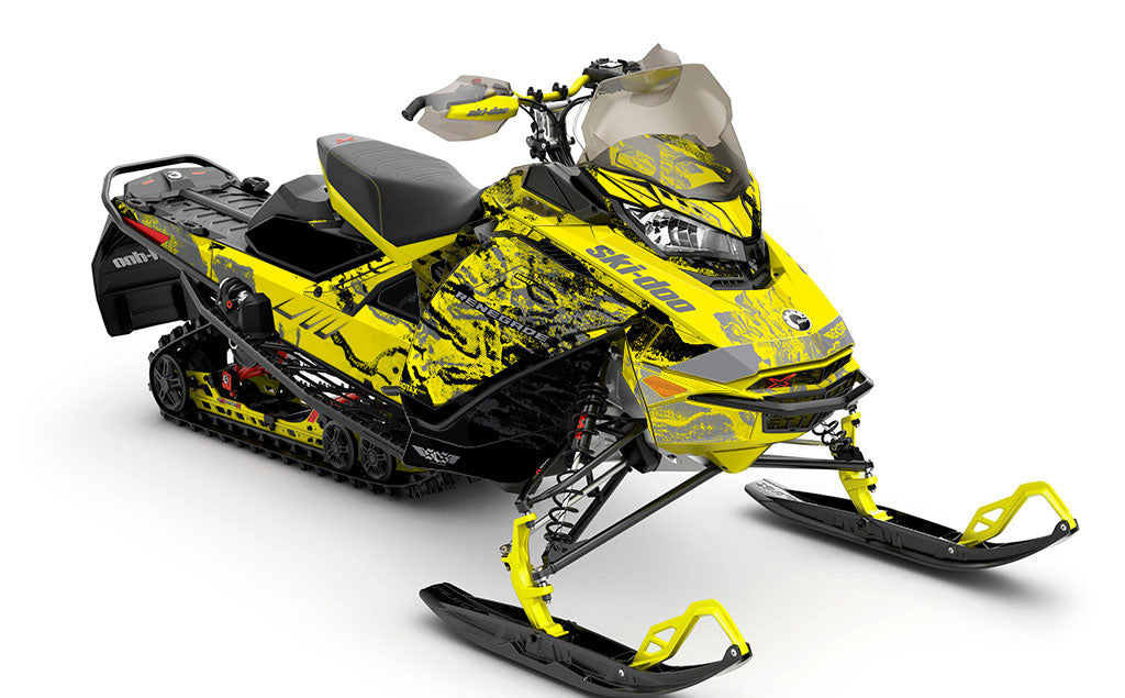 Sidestep Yellow Black Ski-Doo REV Gen4 Renegade Less Coverage Sled Wrap