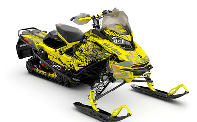 Sidestep Grey Yellow Ski-Doo REV Gen4 Renegade Premium Coverage Sled Wrap