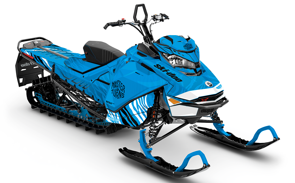 MOT Riot Black Blue Ski-Doo REV Gen4 Sled Wrap Premium Coverage Sled Wrap