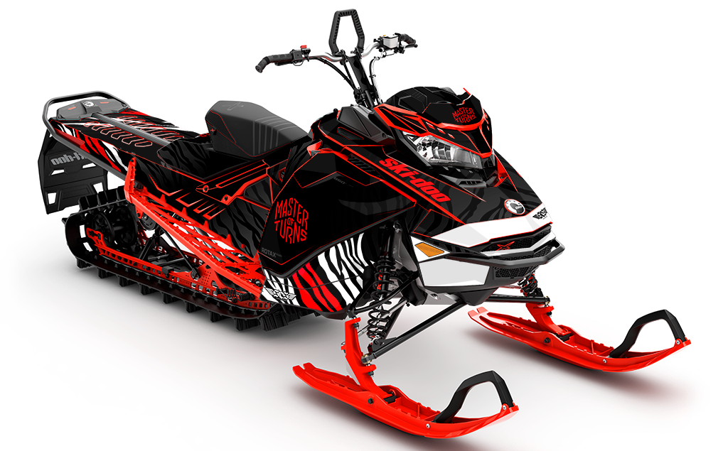 MOT Riot Black Red Ski-Doo REV Gen4 Sled Wrap Premium Coverage Sled Wrap