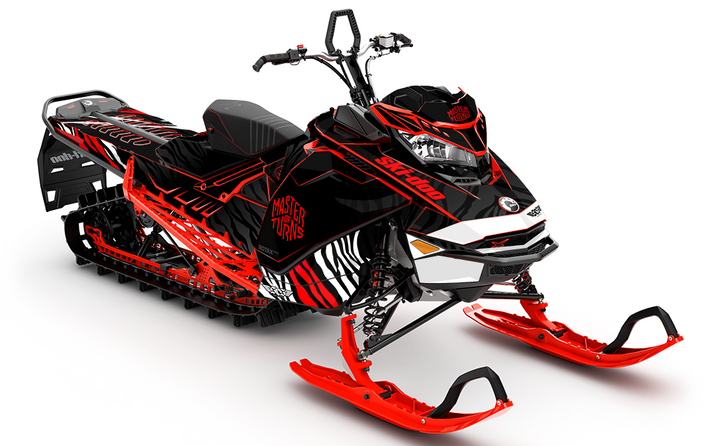 MOT Riot Black Red Ski-Doo REV Gen4 Sled Wrap Premium Sled Wrap