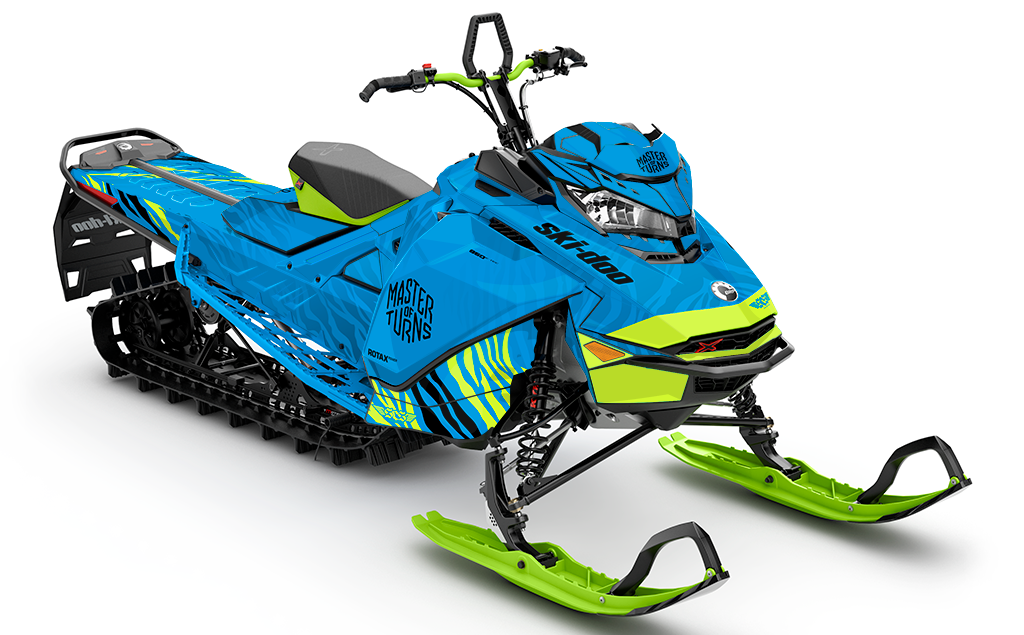 MOT Riot Blue Manta Ski-Doo REV Gen4 Sled Wrap Premium Coverage Sled Wrap