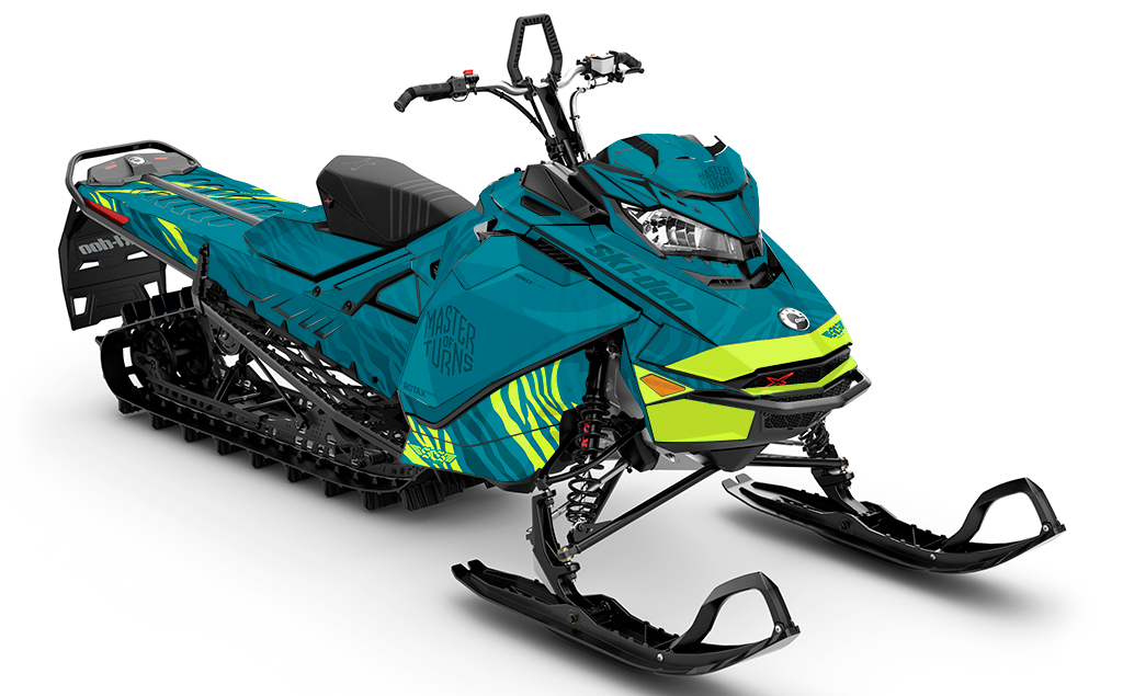 MOT Riot Turquoise Manta Ski-Doo REV Gen4 Sled Wrap Premium Coverage Sled Wrap
