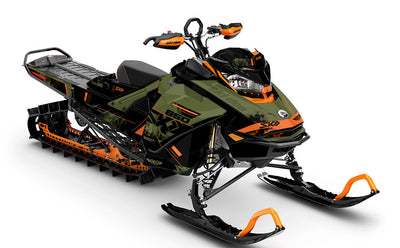 Smokeshow Army Blaze Ski-Doo REV Gen4 Sled Wrap Full Coverage Sled Wrap