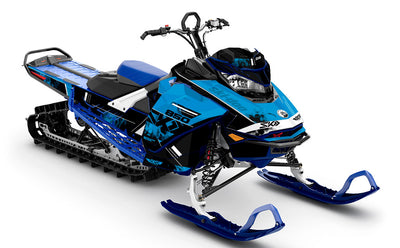 Smokeshow Blue White Ski-Doo REV Gen4 Sled Wrap Partial Coverage Sled Wrap