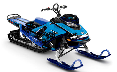 Smokeshow Blue White Ski-Doo REV Gen4 Sled Wrap Full Coverage Sled Wrap