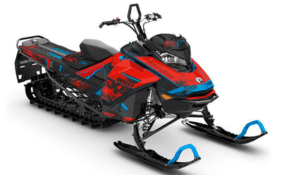 Smokeshow Red Blue Ski-Doo REV Gen4 Sled Wrap Premium Coverage Sled Wrap