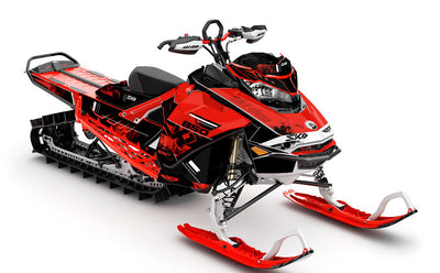 Smokeshow Red White Ski-Doo REV Gen4 Sled Wrap Full Coverage Sled Wrap