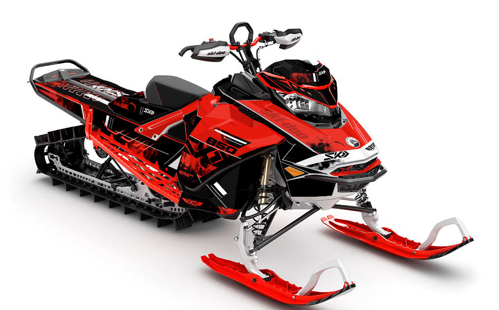 Smokeshow Red White Ski-Doo REV Gen4 Sled Wrap Premium Coverage Sled Wrap