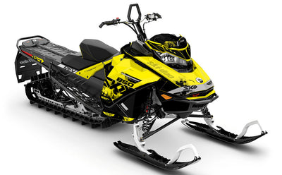 Smokeshow Yellow Grey Ski-Doo REV Gen4 Sled Wrap Less Coverage Sled Wrap