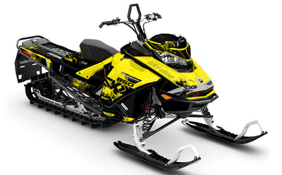 Smokeshow Yellow Grey Ski-Doo REV Gen4 Sled Wrap Premium Coverage Sled Wrap