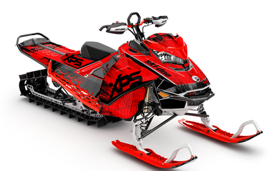 XPS Spacedust Full Ski-Doo REV Gen4 Sled Wrap True Red Color Sled Wrap