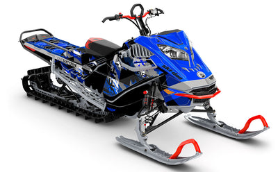 Squint Blue Black Ski-Doo REV Gen4 LWH - Freeride Premium Coverage Sled Wrap