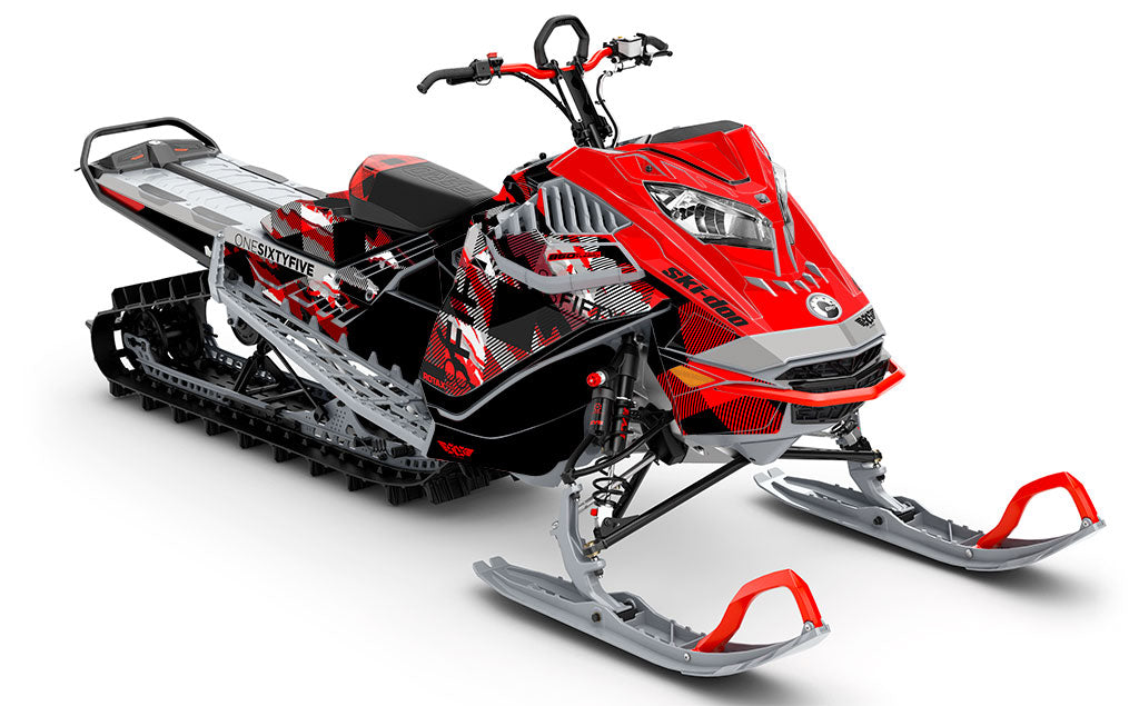 Squint Red Black Ski-Doo REV Gen4 LWH - Freeride Full Coverage Sled Wrap