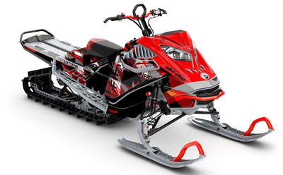 Squint Red Black Ski-Doo REV Gen4 LWH - Freeride Full Coverage Sled Wrap