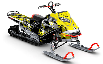 Squint Yellow Black Ski-Doo REV Gen4 LWH - Freeride Premium Coverage Sled Wrap
