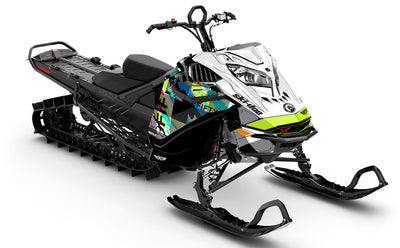 Squint Black White Ski-Doo REV Gen4 LWH - Summit Less Coverage Sled Wrap