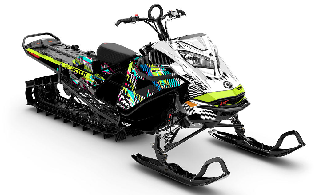 Squint Black White Ski-Doo REV Gen4 LWH - Summit Full Coverage Sled Wrap