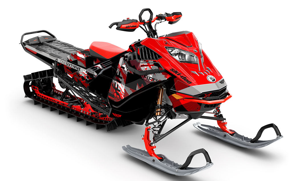 Squint Red Black Ski-Doo REV Gen4 LWH - Summit Full Coverage Sled Wrap