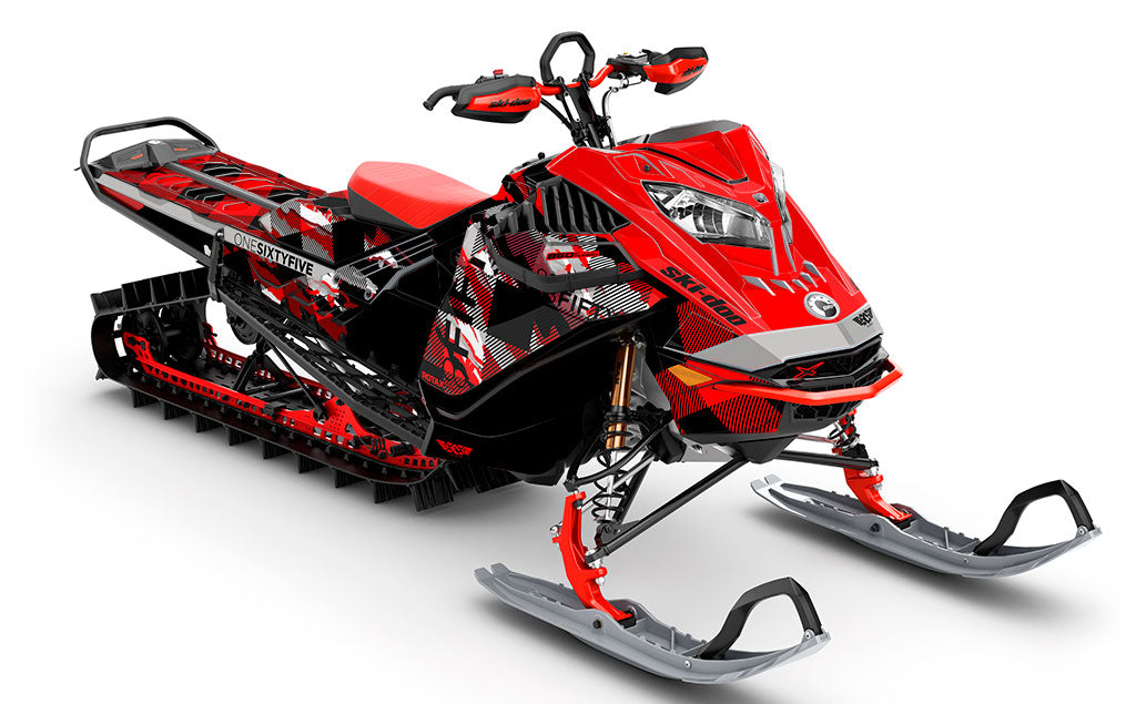 Squint Red Black Ski-Doo REV Gen4 LWH - Summit Premium Coverage Sled Wrap