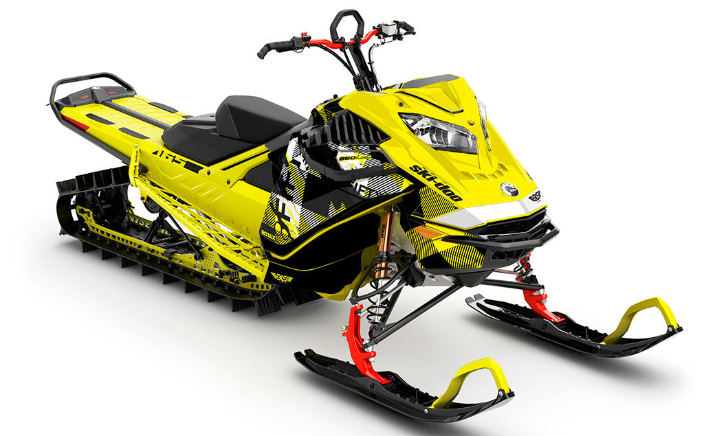 Squint Yellow Black Ski-Doo REV Gen4 LWH - Summit Less Coverage Sled Wrap