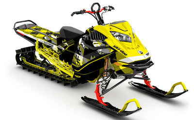 Squint Yellow Black Ski-Doo REV Gen4 LWH - Summit Premium Coverage Sled Wrap