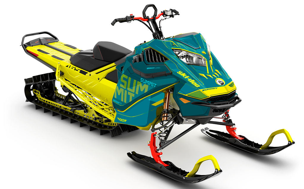 StockUp Blue Turquoise Ski-Doo REV Gen4 LWH - Summit Less Coverage Sled Wrap