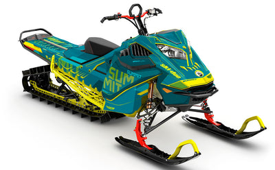 StockUp Blue Turquoise Ski-Doo REV Gen4 LWH - Summit Premium Coverage Sled Wrap