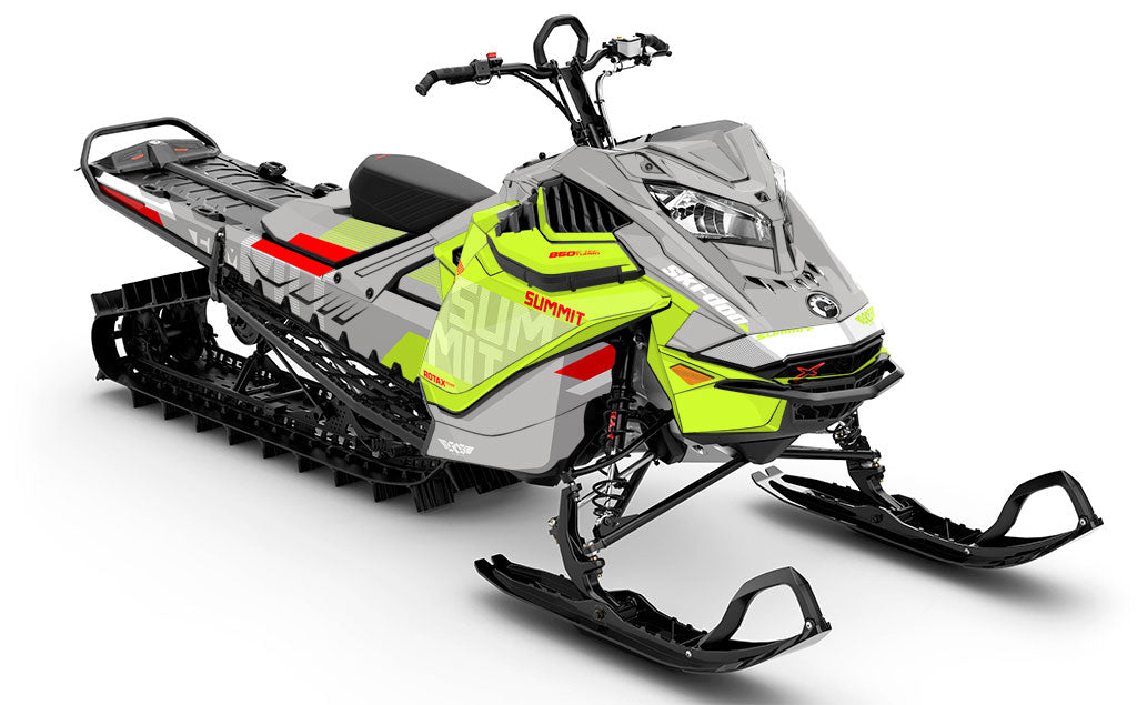 StockUp Green Grey Ski-Doo REV Gen4 LWH - Summit Full Coverage Sled Wrap