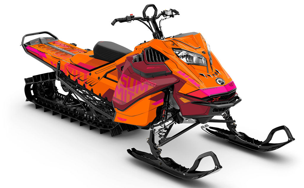 StockUp Pink Orange Ski-Doo REV Gen4 LWH - Summit Premium Coverage Sled Wrap