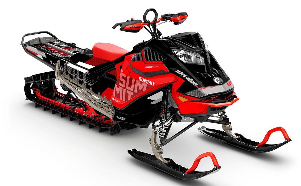 StockUp Red Black Ski-Doo REV Gen4 LWH - Summit Premium Coverage Sled Wrap