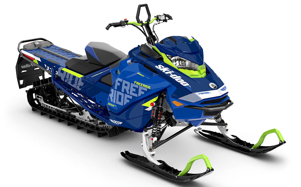 Stockup Blue White Ski-Doo REV Gen4 Freeride Full Coverage Sled Wrap