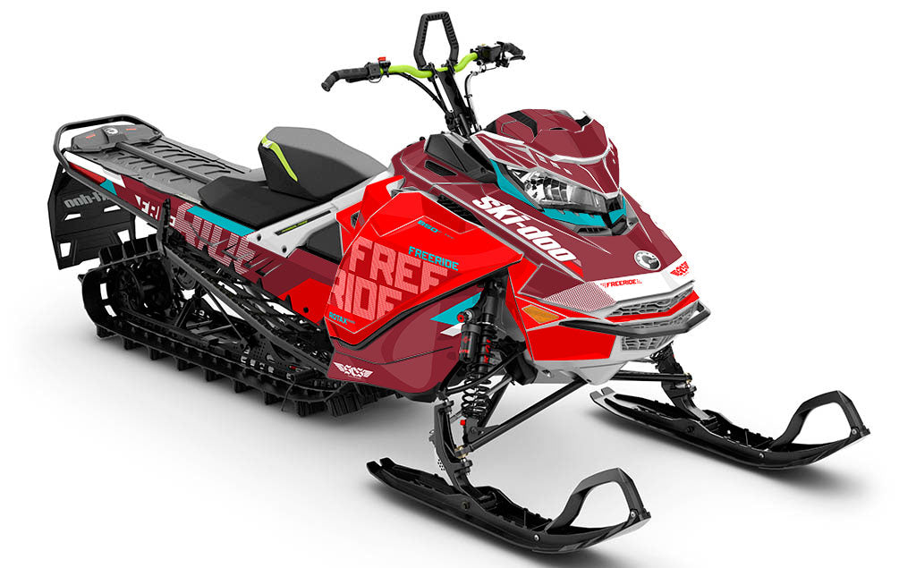 Stockup Chili Red Ski-Doo REV Gen4 Freeride Full Coverage Sled Wrap