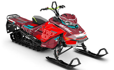 Stockup Chili Red Ski-Doo REV Gen4 Freeride Less Coverage Sled Wrap