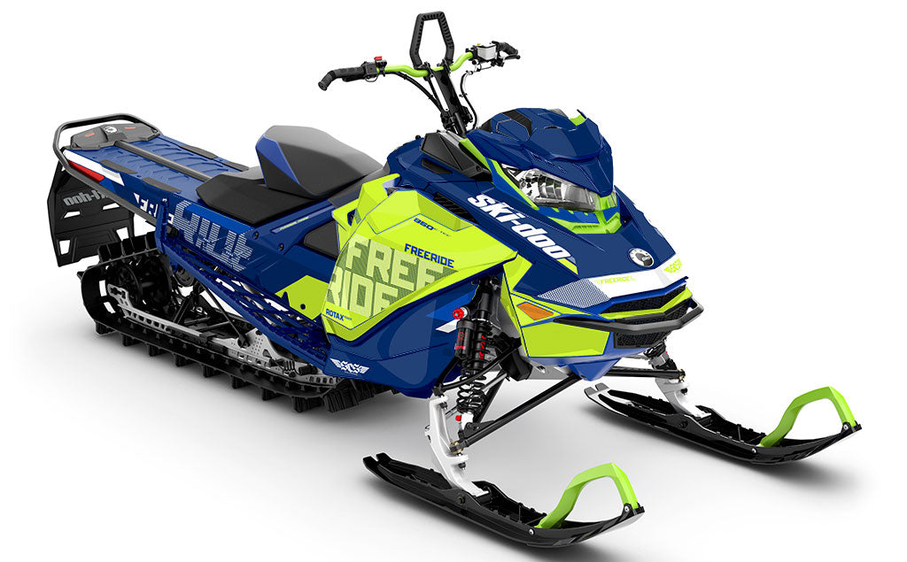 Stockup Green Blue Ski-Doo REV Gen4 Freeride Full Coverage Sled Wrap