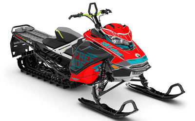 Stockup Red Grey Ski-Doo REV Gen4 Freeride Premium Coverage Sled Wrap