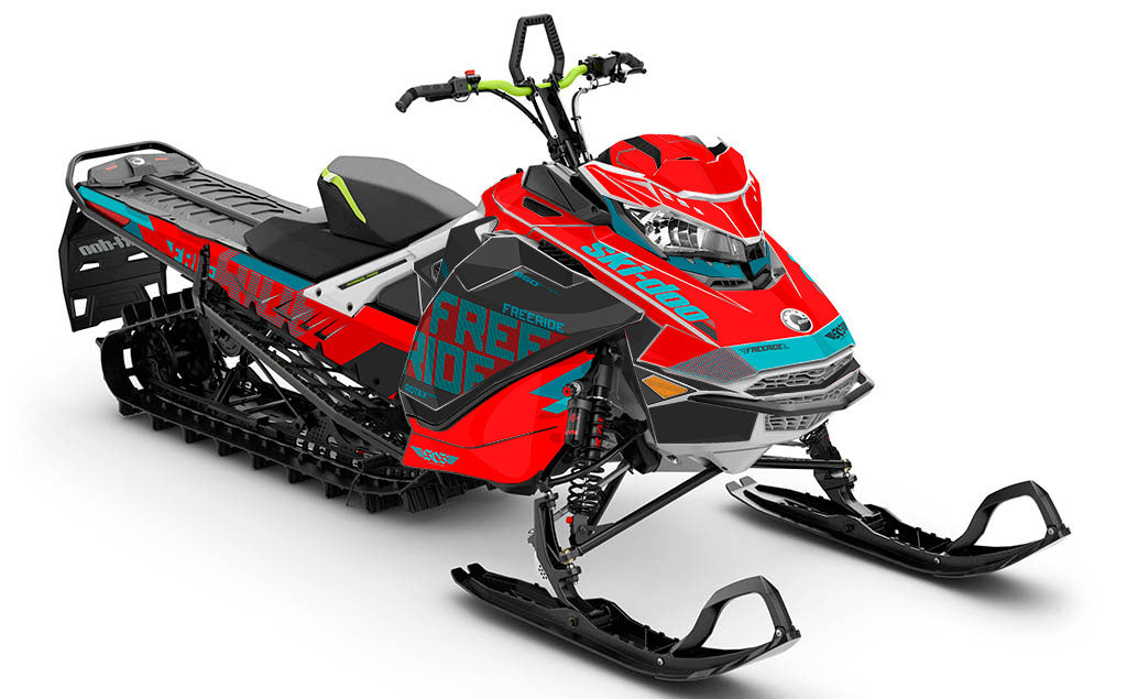 Stockup Red Grey Ski-Doo REV Gen4 Freeride Full Coverage Sled Wrap