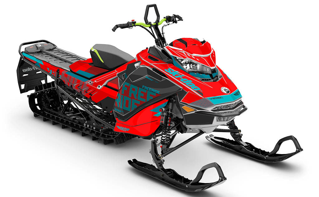 Stockup Blue Green Ski-Doo REV Gen4 Freeride Premium Sled Wrap