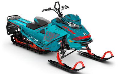 Stockup Teal Red Ski-Doo REV Gen4 Freeride Premium Coverage Sled Wrap